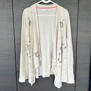 Maurice’s cream cardigan with Aztec embroidery